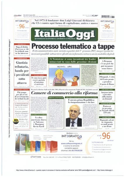 Italia oggi : quotidiano di economia finanza e politica